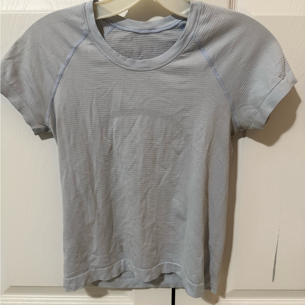 Light Blue Lululemon Swiftly Short Sleeve Shirt Women's Top